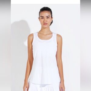 NWT! Dona Jo Day Glow Tank. Size Medium in white.